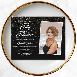 Invitation Budget 50 et Paillettes Dorées Fabulueu