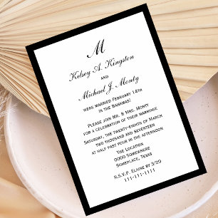 Invitation Budget Abordable Réception de mariage blanc