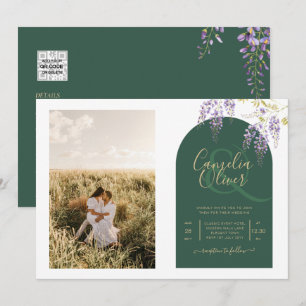 Invitation Budget All-in1 PHOTO Mariage Wisteria Code QR INV