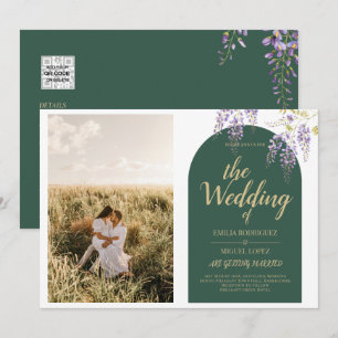 Invitation Budget All-in1 PHOTO Mariage Wisteria Code QR INV