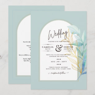 Invitation BUDGET All-in-1 Mariage d'armature en laiton doré