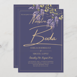 Invitation BUDGET All-In-1 Wisteria Dusty Purple Gold Mariage