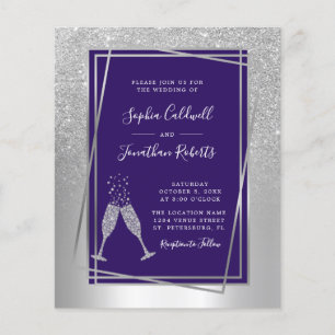 Invitation Budget All in One Silver and Blue Weddi