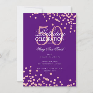 Invitation Budget Anniversaire Rose Gold Parties scintillant 