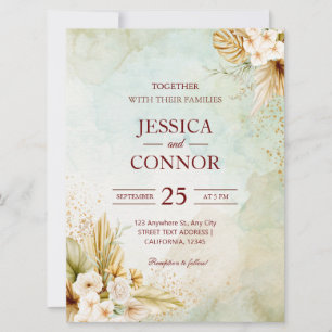 Invitation Budget Automne Aquarelle simple Mariage