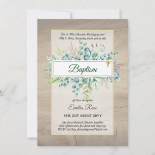 Invitation Budget BAPTISM Baptiser la verdure Feuilles Invita