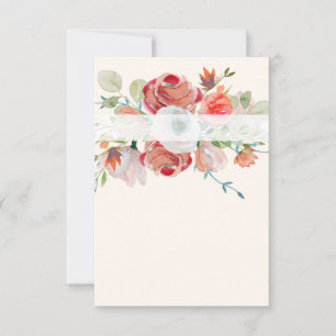 Invitation Budget blanc Lovely Orange et rouge mariage