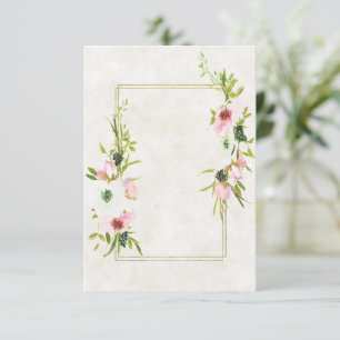 Invitation Budget blanc mariage floral blanc et blanc