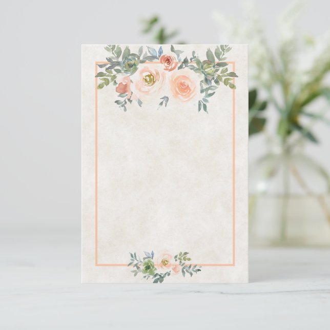 Invitation Budget blanc mariage floral vert et rose Invi (Debout devant)
