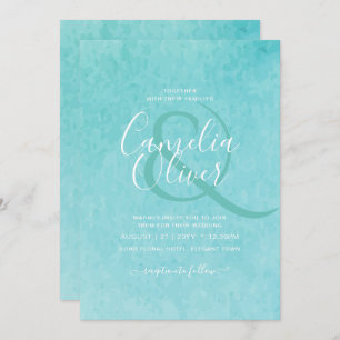 Invitation Budget BLIZZARD BLUE Watercolor Plage Mariage