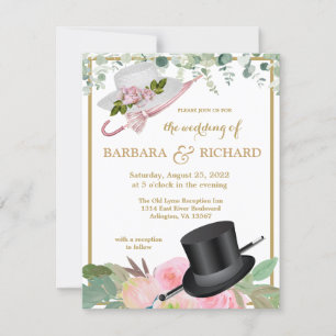 Invitation Budget Blush Pink Gold Romantique FlorMariage