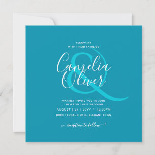 Invitation BUDGET Bondi Blue Monochrome Mariage