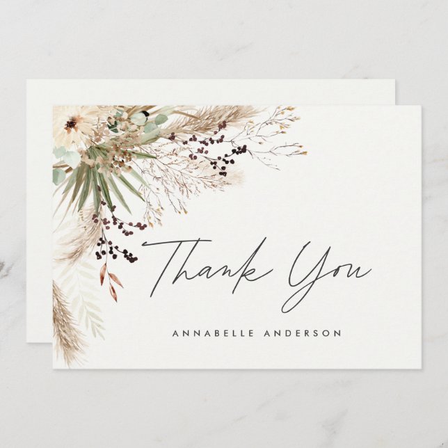 Invitation Budget botanique simple graduation merci enclo (Devant / Derrière)