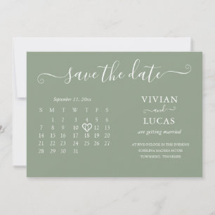 Invitation Budget Calendrier vert de l'aire minimaliste moder