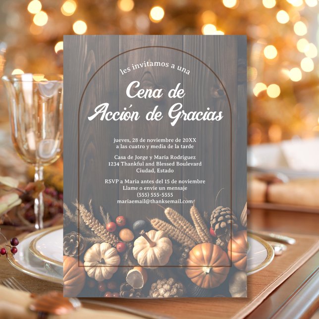 Invitation Budget Citrouilles Espagnoles Marron Dîner de Than (Créateur téléchargé)