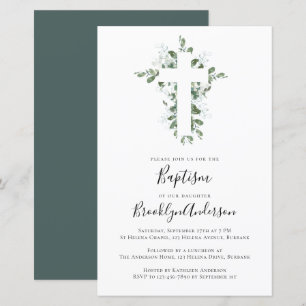 Invitation Budget Eucalyptus Baptême