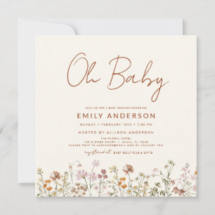 Invitation Budget Fleur sauvage Oh Baby shower Floral
