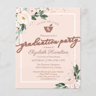 Invitation Budget Floral Pharmacy Grad Party