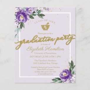 Invitation Budget Floral Pharmacy Grad Party