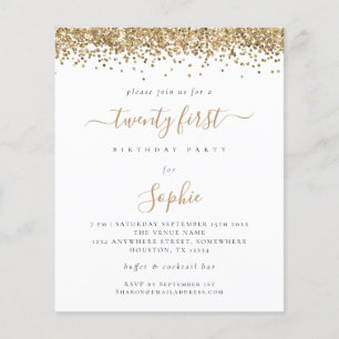 Invitation Budget Gold Parties scintillant Girly 2