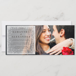 Invitation Budget Hiver Flammes de neige superposer 2 Mariage