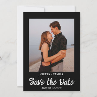 Invitation Budget Instant photo Noir mariage enregistrer la d
