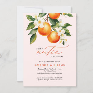 Invitation Budget Little Cutie Orange Clementine Baby shower