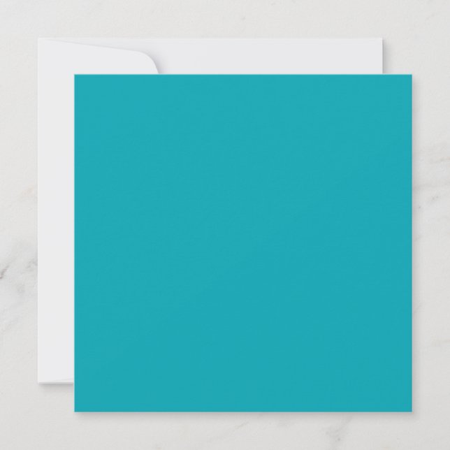 Invitation BUDGET Mariage monochrome bleu sarcelle paon (Devant)