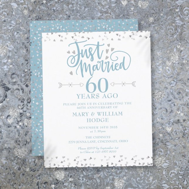 Invitation Budget Mariés 60e Anniversaire de Maria (Budget Just Married 60th Anniversary Invitation)