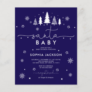 Invitation Budget Minimaliste Santa Baby