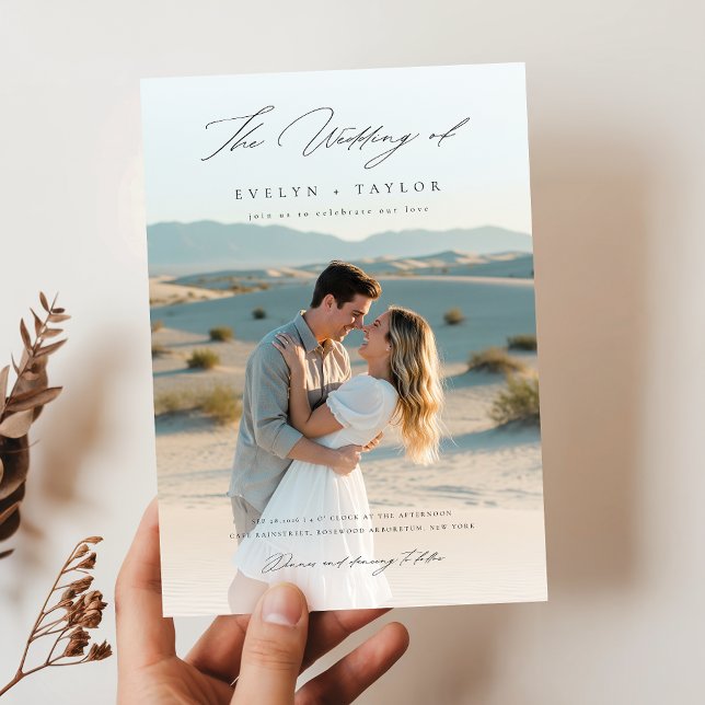 Invitation Budget Moderne Bohème 2 Photo Mariage (Créateur téléchargé)