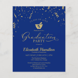 Invitation Budget Mortar Pharmacy Grad Party