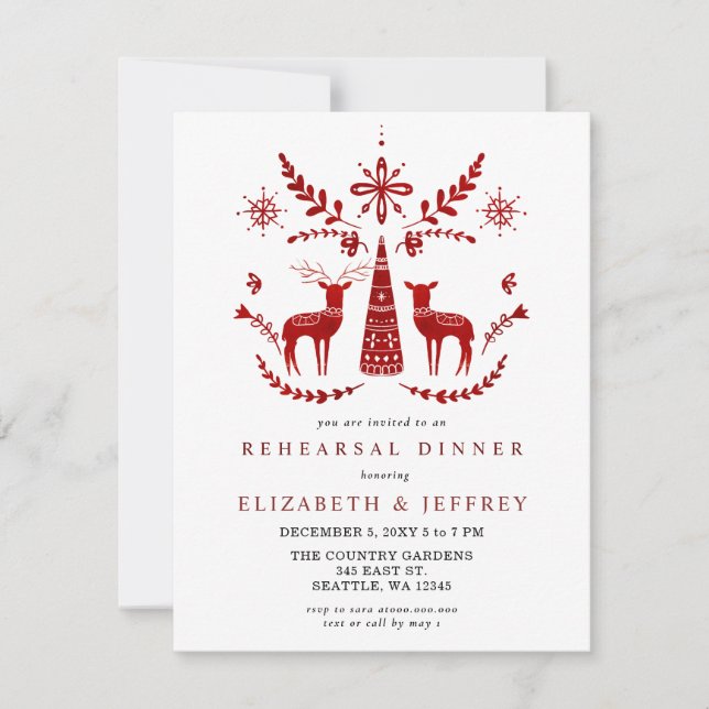 Invitation Budget Nordic Buck and Doe Rehearsal Dinner (Devant)