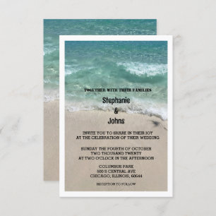 Invitation Budget Plage Turquoise Océan sablonneux Destinatio