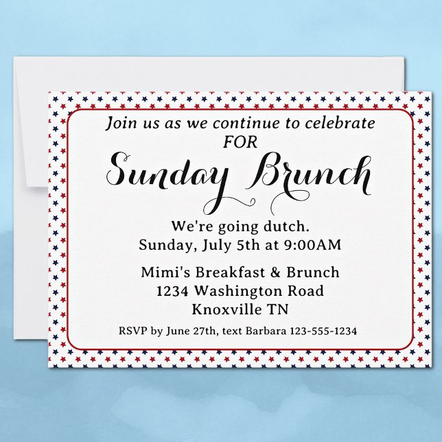 Invitation Budget pour Brunch du Dimanche 250 Ans  (Créateur téléchargé)