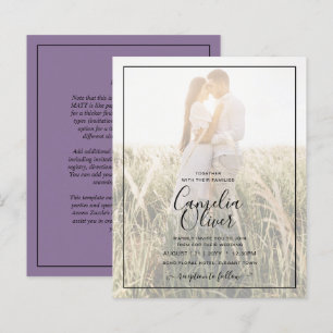 Invitation Budget Purple Mariage Photo Overlay