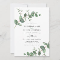 Budget QR code Watercolor Eucalyptus botanique Inv