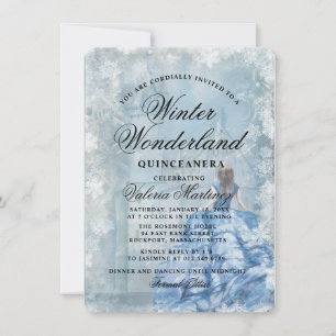 Invitation Budget Quinceanera Winter Wonderland Princesse