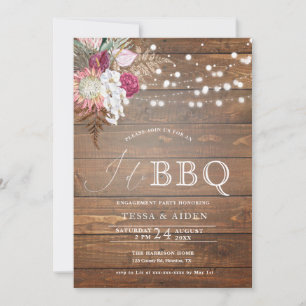 Invitation Budget Rustique Je fais BBQ Engagement Party Invit