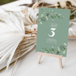 Invitation Budget sage vert eucalyptus élégante table de mari<br><div class="desc">Belle délicate élégante budget de l'eucalyptus feuillage mariage de conception de numéro de table. Moderne élégant sur tendance sauge vert,  noir,  bleu marine et blanc élégant collection contemporaine rustique. Idéal pour les mariages de printemps,  d'été,  d'automne ou d'hiver.</div>