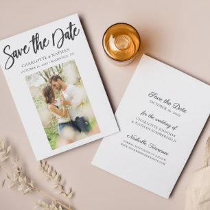 Invitation Budget Simple Black White Photo Enregistrer la car