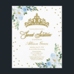 Invitation Budget Sweet 16 Couronne Dusty Blue Flo<br><div class="desc">Magnifique invitation pour une fête d'anniversaire des 16 ans avec aquarelle de diadème. Facile à personnaliser avec vos détails. N'hésitez pas à me contacter via le chat si vous avez des questions sur l'œuvre d'art ou si vous avez besoin de personnalisation. Consultez également la collection pour d'autres articles. REMARQUE IMPORTANTE...</div>