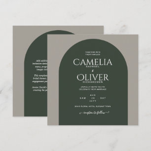 Invitation BUDGET Typographie moderne Arche minimaliste Maria