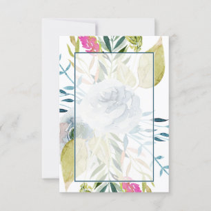 Invitation Budget vierge Fleurs aquarelles bleues mariage