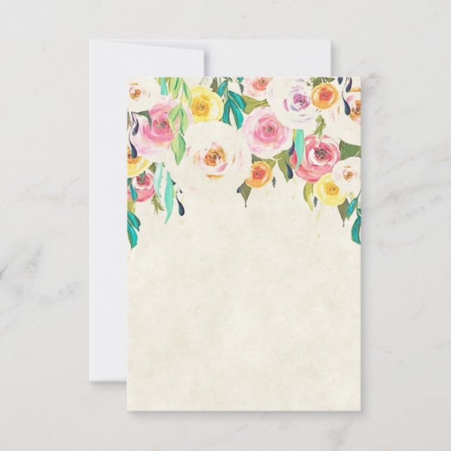 Invitation Budget vierge Fleurs de mariage pastel joli  (Devant)