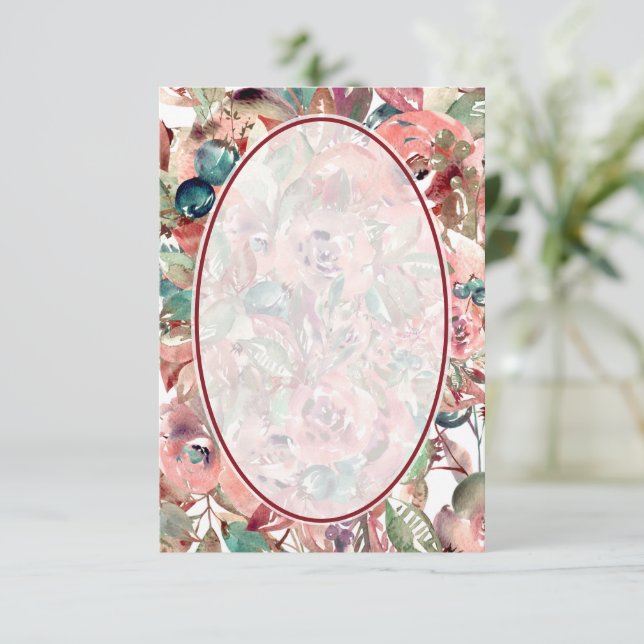 Invitation Budget vierge Fond de mariage floral orange  (Debout devant)