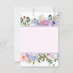Invitation Budget vierge Mariage aquarelle violet et bleu 