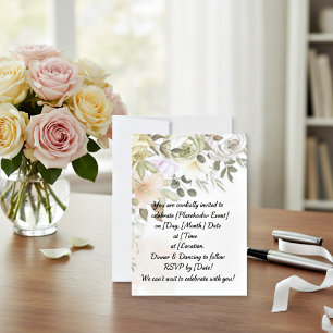 Invitation Budget vierge mariage floral d'automne