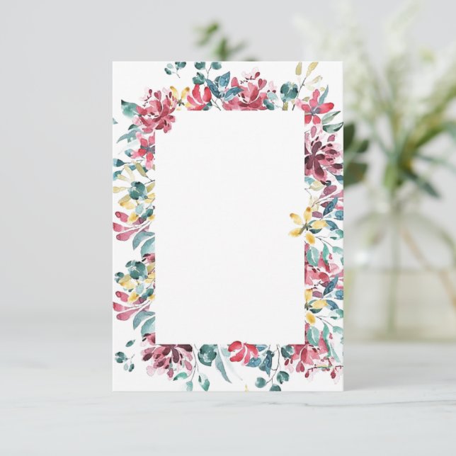 Invitation Budget vierge Mariage floral lumineux  (Debout devant)