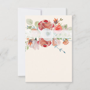 Invitation Budget vierge Mariage floral orange et rouge charm